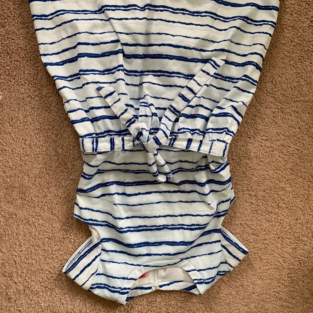 Betsey Johnson size 8 dress. White & blue striped.